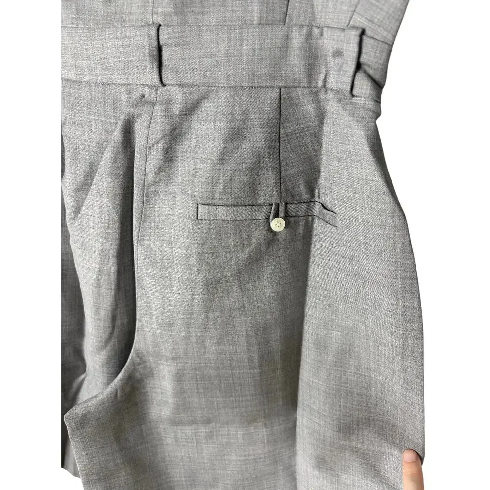 HELSA The Short Meeting 100% Wool Jumpsuit Romper Quiet Luxury Minimalist XS